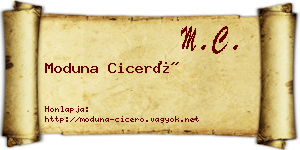 Moduna Ciceró névjegykártya